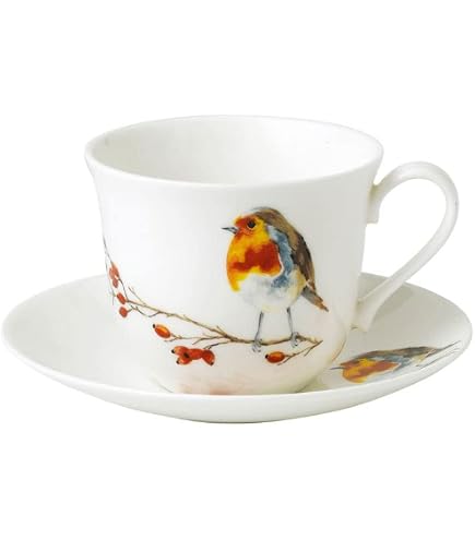 Roy Kirkham - Garden Birds Breakfast Cup and Saucer : Amazon.co.uk